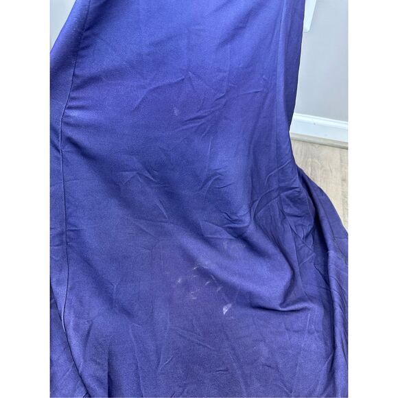 Rene Ruiz Embellished Halter Ombré Chiffon Gown Periwinkle Size US4 $995
